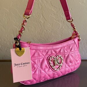 Juicy Couture Pink Heart-Embellished Shoulder Bag